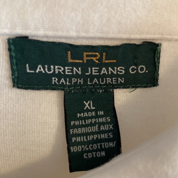 Ralph Lauren LRL Jeans Co. Long Sleeve Cream Button Top - Size XL - Picture 4 of 10